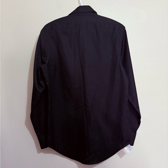 Calvin Klein Black Textured Non Iron Dress Shirt Classic Formal Style - Picture 4 of 5